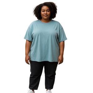 SKIMS Women's Cotton Jersey Oversized T-Shirt 5X | Plus Size Sage Green NWT
